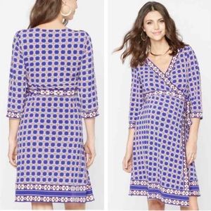 A Pea In The Pod Pattern Wrap Maternity Dress Size Medium
